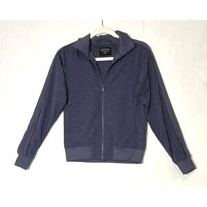 Athleta Women's 2XS Brooklyn Bomber Jacket Medieval Violet Blue Leopard Gorpcore